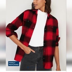 NWT Red and Black Button Down Shirt Size L